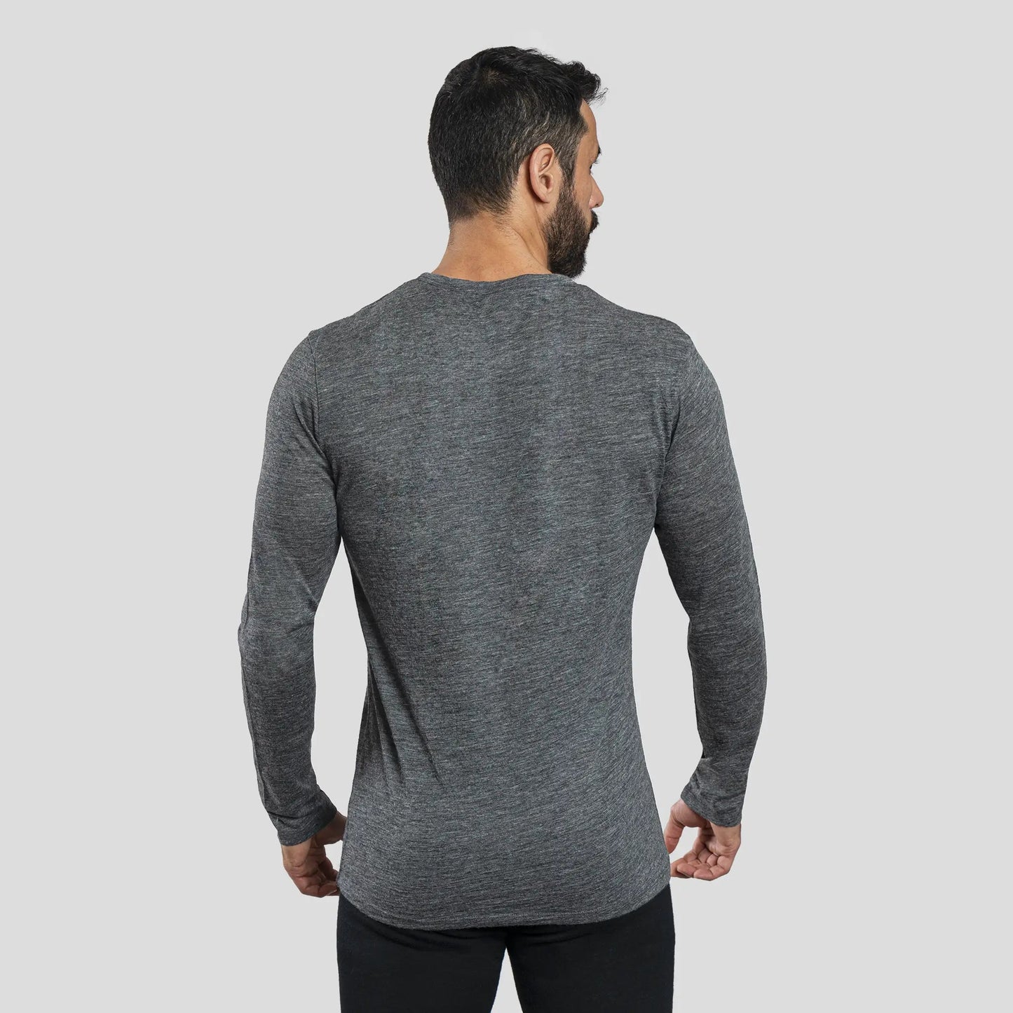 Men's Alpaca Wool Long Sleeve Base Layer: 110 Ultralight color Gray
