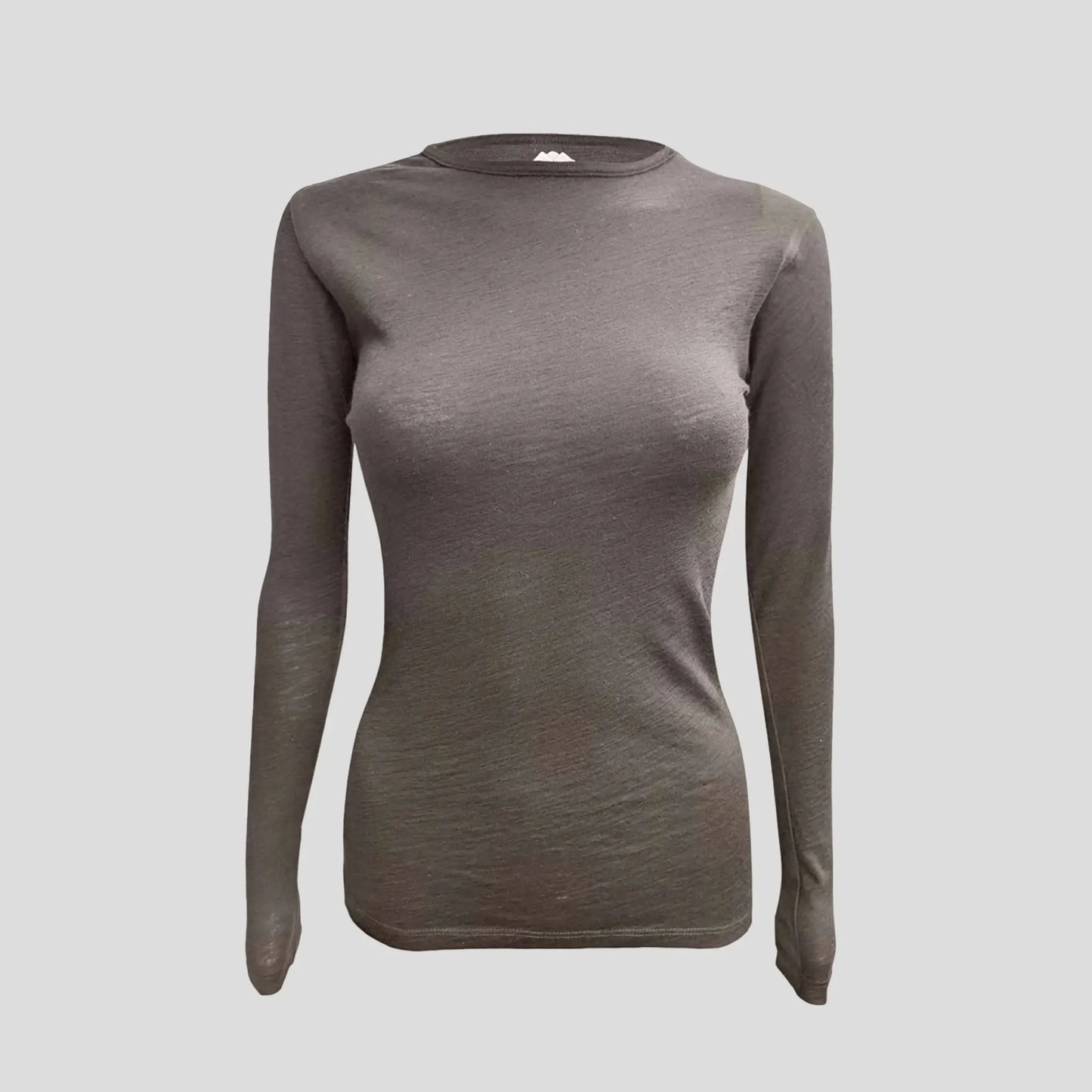 Women's Alpaca Wool Long Sleeve Base Layer: 160 Ultralight color Natural Gray