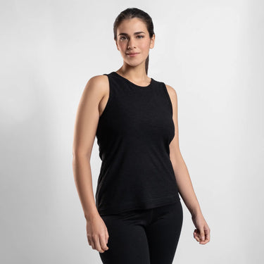 womens all natural running tank top ultralight color black