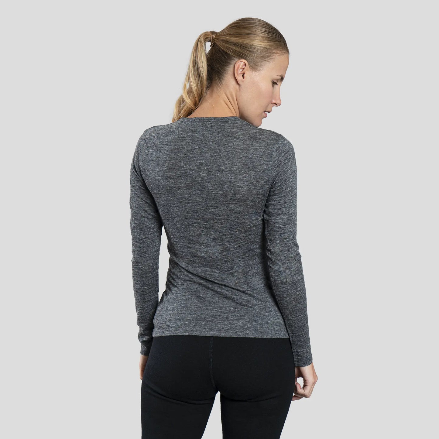 Women's Alpaca Wool Long Sleeve Base Layer: 160 Ultralight color Gray