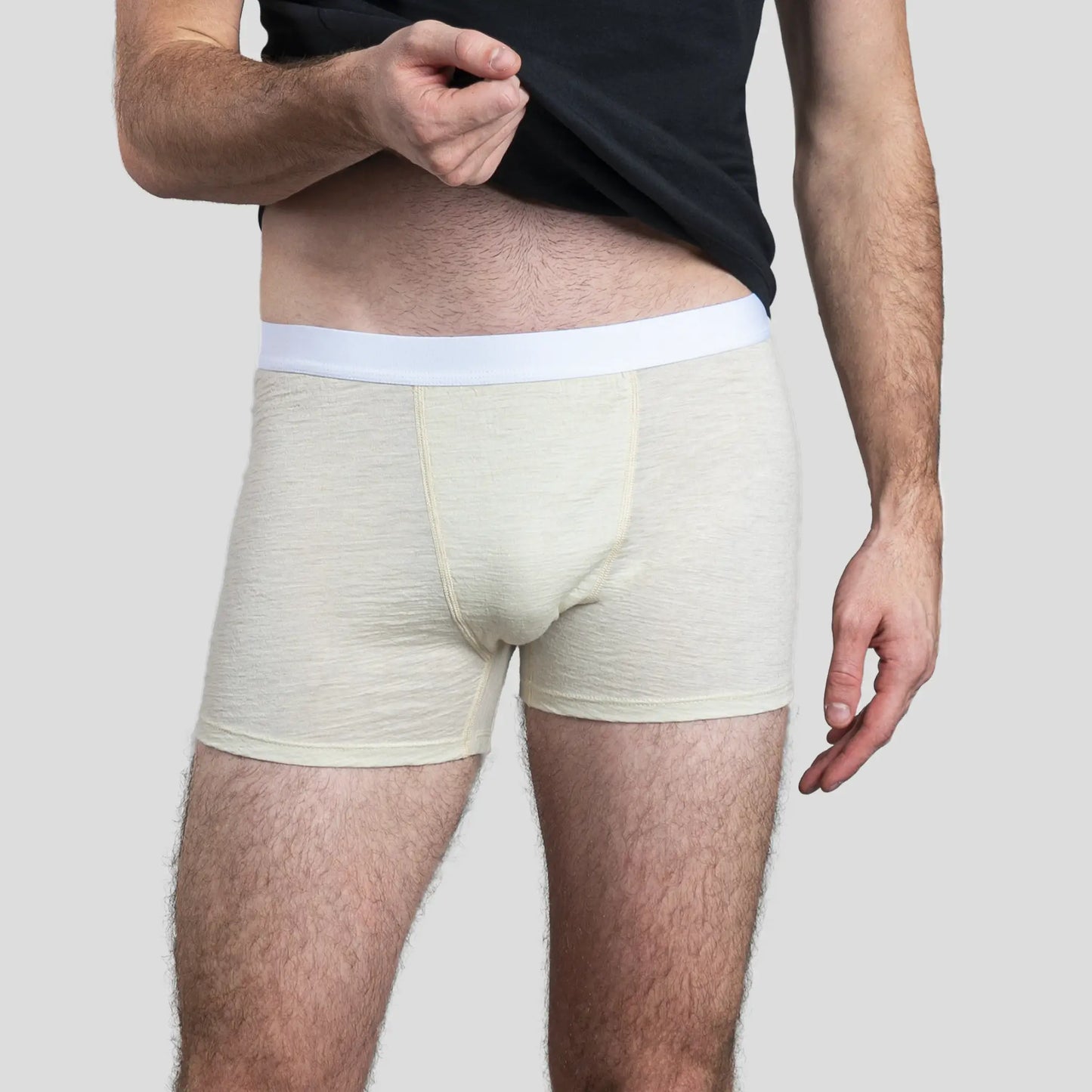 mens highly breathable boxer briefs color natural white