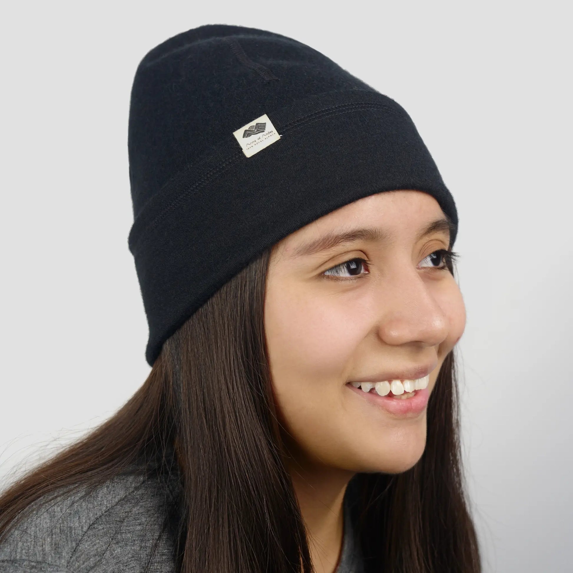 unisex ecological folded beanie hat lightweight color black