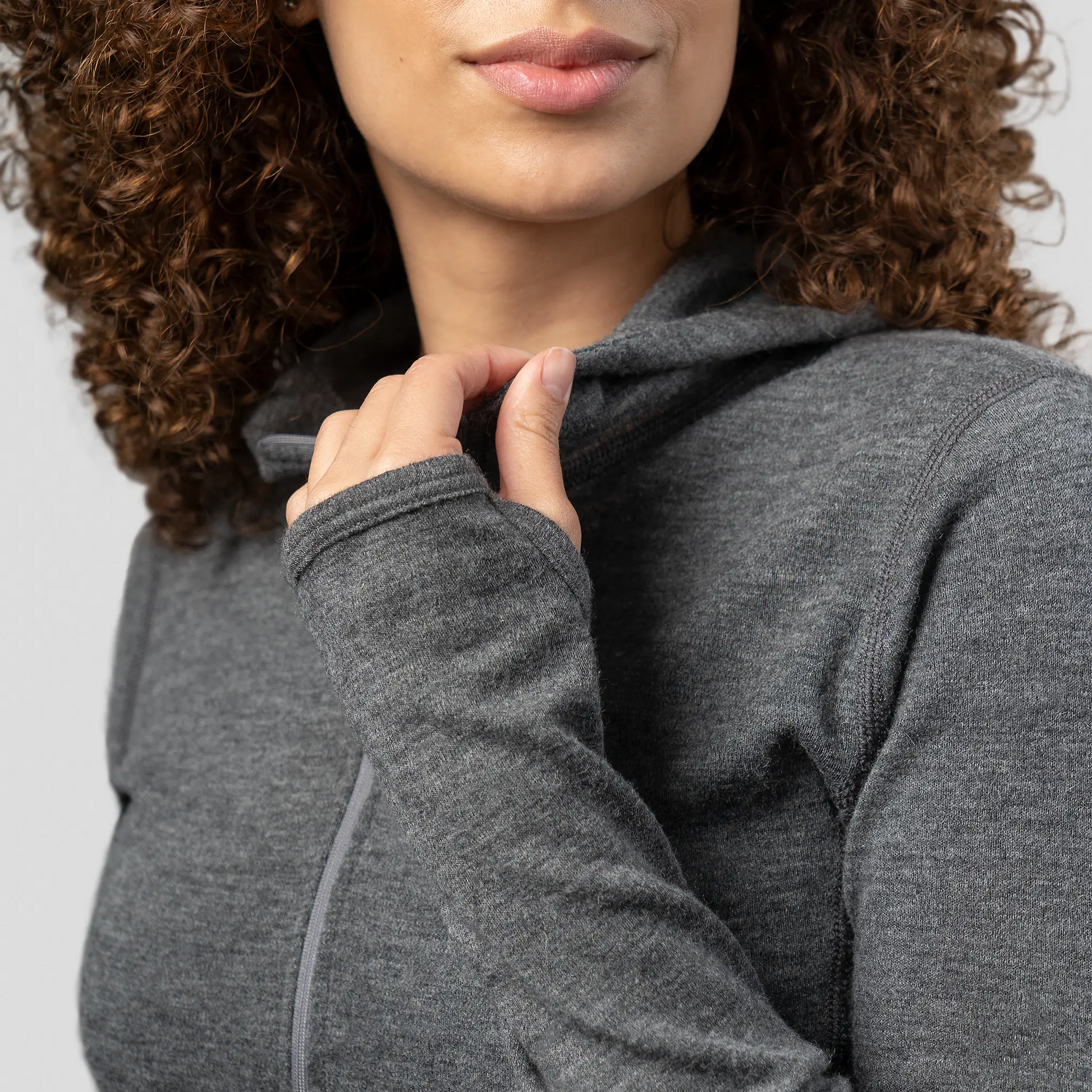 womens fast drying baselayer hoodie halfzip color gray